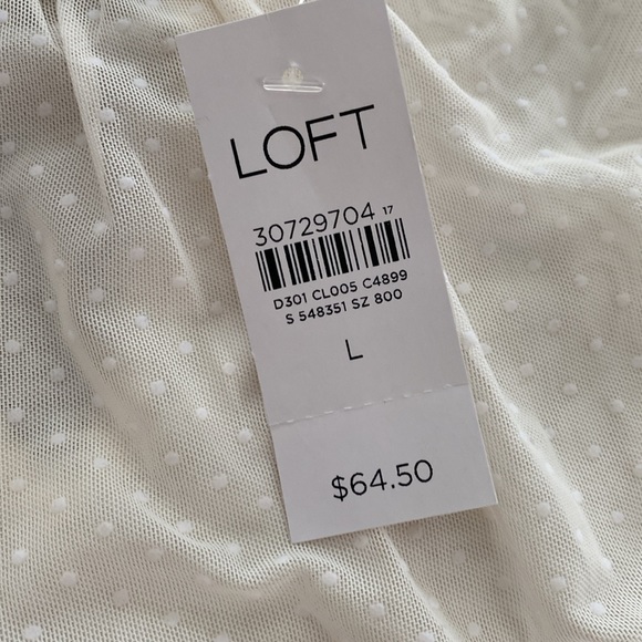 Cream sheer-lined dress/work blouse. Sz Large. NWT - Picture 2 of 6